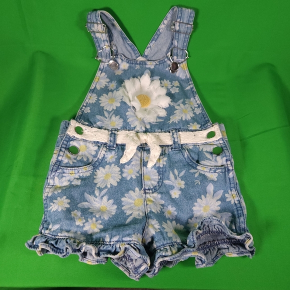Source Unknown Other - NWOT Floral Denim Overall Shorts for Kids 3T Bundle And SAVE‼️